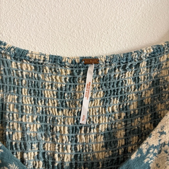 Free people Ellie Floral Print Gauze Dress in Soft Seafoam Womens Sz Small - Picture 8 of 16